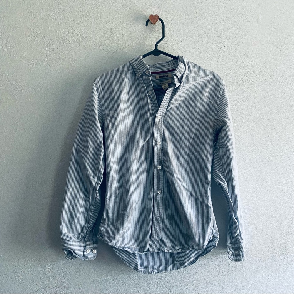 Goodthreads blue striped button down shirt